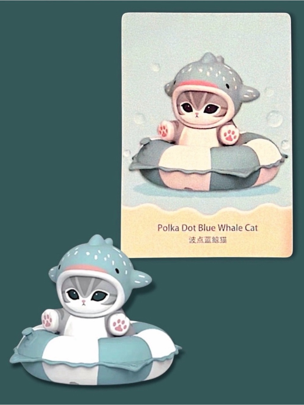 Mofusand Swimming Ring Series Stamp & Figure